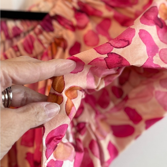 Tyler Boe Pink and Orange Floral Midi Dress - Picture 7 of 8